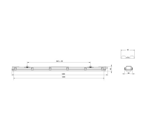 Светильник ЭРА SPP-102-0-002-120 под 2 светодиодные лампы T8 G13 2x1200 c рассеивателем из поликарбоната