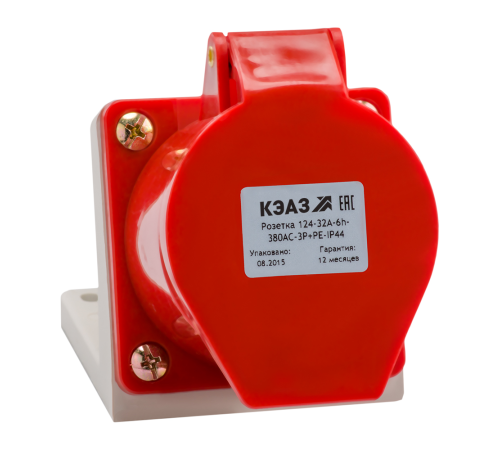 Розетка 124-32А-6h-380AC-3P+PE-IP44