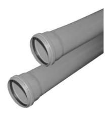 Труба канализационная 50x1500 мм, толщина 1.8, PP однораструбная, серая
