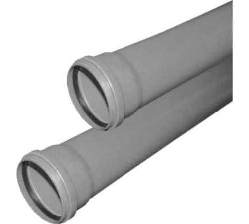 Труба канализационная 110x2000 мм, толщина 2.2, PP однораструбная, серая
