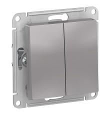 Systeme electric ATN000365 ATLASDESIGN 2-клавишный ПЕРЕКЛЮЧАТЕЛЬ, сх.6, 10АХ, механизм, АЛЮМИНИЙ