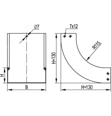 Угол CS 90 вертикальный внутренний 90 градусов 300/100 в комплекте с крепежными элементами и соединительными пластинами DKC 36704K