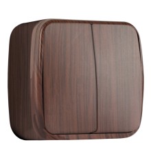 EKF EGV10-023-40 Выключатель 2-клавишный ОП Минск 10А тёмное дерево EKF