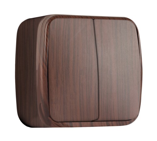 EKF EGV10-023-40 Выключатель 2-клавишный ОП Минск 10А тёмное дерево EKF