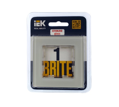 BRITE Рамка 1 пост РУ-1-2-БрВа стекло ванильный