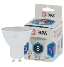ЭРА Б0036729 Лампочка светодиодная STD LED MR16-8W-840-GU10 GU10 8Вт софит нейтральный белый свет