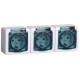 Розетка силовая (3розет.) IEK Гермес PLUS (ERMP32-K03-16-54-EC) откр. зазем. крыш. IP54 дымчатый (упак.:1шт)