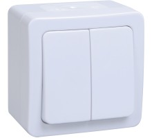 Iek EVMP20-K01-10-54-EC ВС20-2-0-ГПБ выкл 2кл о/у IP54 (цвет клавиши:белый) ГЕРМЕС PLUS