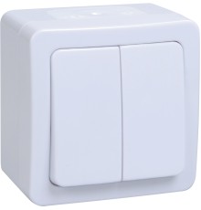Iek EVMP20-K01-10-54-EC ВС20-2-0-ГПБ выкл 2кл о/у IP54 (цвет клавиши:белый) ГЕРМЕС PLUS