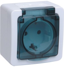 Розетка силовая IEK Гермес PLUS (ERMP12-K03-16-54-EC) откр. зазем. крыш. IP54 белый/серый (упак.:1шт)