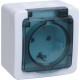 Розетка силовая IEK Гермес PLUS (ERMP12-K03-16-54-EC) откр. зазем. крыш. IP54 белый/серый (упак.:1шт)