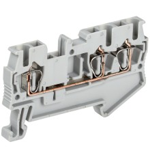 Iek YZN11-3-002-K03 Клемма пружинная КПИ 3в-2,5 3 вывода 31А серый IEK