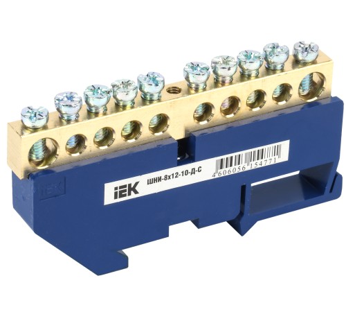 Iek YNN10-812-10D-K07 Шина N "ноль" на DIN-изол ШНИ-8х12-10-Д-С ИЭК Iek YNN10-812-10D-K07 Шина N "ноль" на DIN-изол ШНИ-8х12-10-Д-С ИЭК