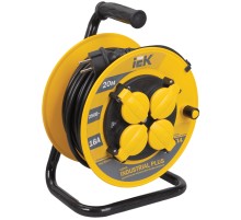 Iek WKP15-16-04-20-44 Катушка УК20 с т/з 4 места 2 Р + P Е /20метров 3х1,5мм2 IP44 "Industrial plus"