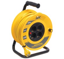 Iek WKP14-10-04-30 Катушка УК30 с т/з 4 места 2 Р + P Е /30м 3х1,0 мм2 "Industrial"