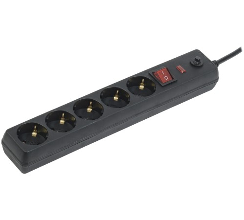 Iek WFP10-16-05-05-ZK-K02 Сетевой фильтр СФ-05К-выкл. 16А 5 мест 5м 3х1мм2 черный