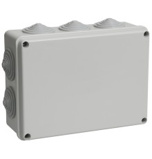 Iek UKO11-190-140-070-K41-44 Коробка КМ41243 распаячная для о/п 190х140х70 мм IP44 (RAL7035, 10 гермовводов)