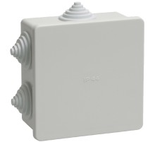 Iek UKO11-085-085-040-K41-44 Коробка КМ41235 распаячная для о/п 85х85х40 мм IP44 (RAL7035, 6 гермовводов)