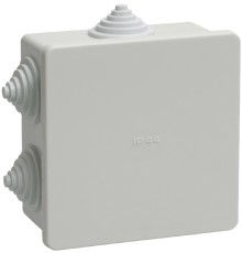 Iek UKO11-085-085-040-K41-44 Коробка КМ41235 распаячная для о/п 85х85х40 мм IP44 (RAL7035, 6 гермовводов)