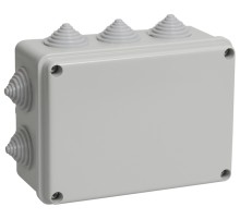 Iek UKO10-150-110-070-K41-44 Коробка КМ41241 распаячная для о/п 150х110х70 мм IP44 (RAL7035, 10 гермовводов)