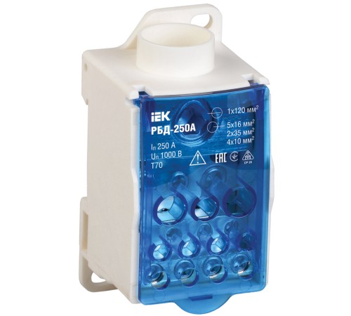 Iek RBD-250 Распределительный блок на DIN-рейку РБД-250А Iek RBD-250 Распределительный блок на DIN-рейку РБД-250А