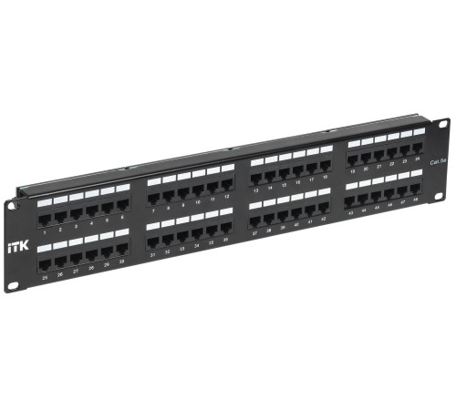 Патч-панель ITK PP48-2UC5EU-D05 19" 1U 48xRJ45 кат.5e UTP Патч-панель ITK PP48-2UC5EU-D05 19" 1U 48xRJ45 кат.5e UTP