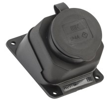 Iek PKR22-016-2-K02 РБу13-1-0м Розетка с защитной крышкой угловая настенная ОМЕГА IP44 IEK