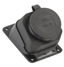 Iek PKR22-016-2-K02 РБу13-1-0м Розетка с защитной крышкой угловая настенная ОМЕГА IP44 IEK