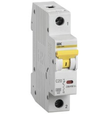 Выключатель автоматический IEK MVA31-1-020-C 20A тип C 6kA 1П 230В 1мод белый (упак.:1шт)