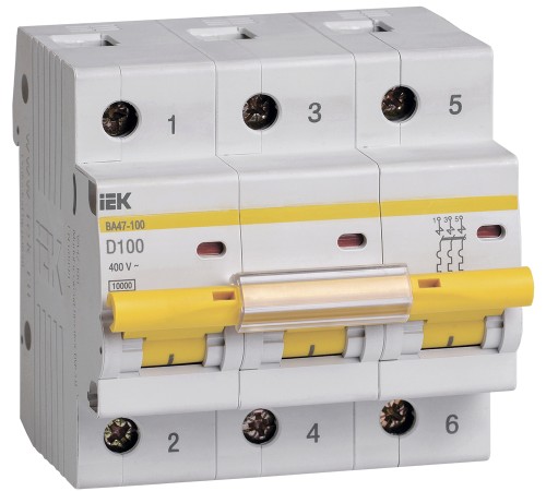 Iek MVA40-3-100-D Авт. выкл.ВА47-100 3Р100А 10кА х-ка D ИЭК Iek MVA40-3-100-D Авт. выкл.ВА47-100 3Р100А 10кА х-ка D ИЭК