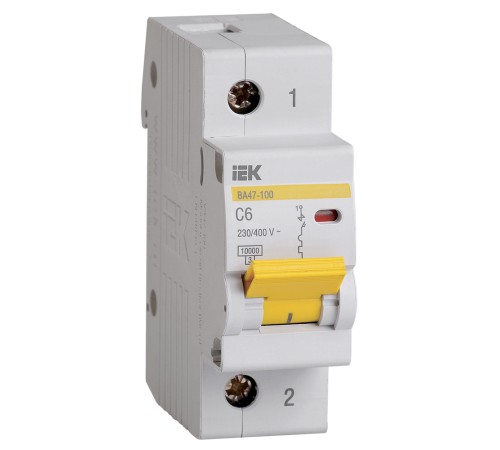 Iek MVA40-1-006-C Авт. выкл. ВА47-100 1P 6А 10кА х-ка C Iek MVA40-1-006-C Авт. выкл. ВА47-100 1P 6А 10кА х-ка C