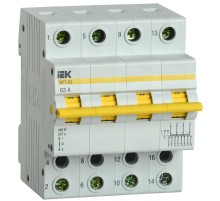 Выключатель-разъединитель трехпозиционный  Iek MPR10-4-063 Выключатель-разъединитель трехпозиционный ВРТ-63 4P 63А