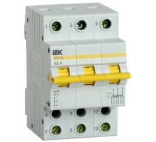 Выключатель-разъединитель трехпозиционный 3п ВРТ-63 63А IEK MPR10-3-063
