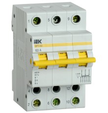 Выключатель-разъединитель трехпозиционный 3п ВРТ-63 63А IEK MPR10-3-063