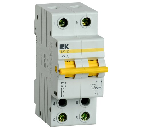 Iek MPR10-2-063 Выключатель-разъединитель трехпозиционный ВРТ-63 2P 63А Iek MPR10-2-063 Выключатель-разъединитель трехпозиционный ВРТ-63 2P 63А