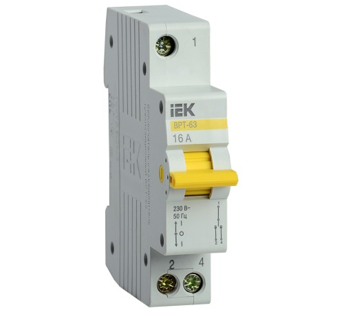 Выключатель-разъединитель трехпозиционный 1п ВРТ-63 16А ИЭК MPR10-1-016