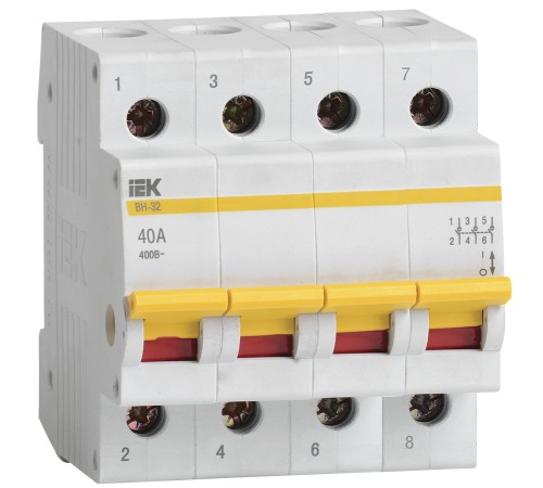 Выключатель нагрузки (мини-рубильник) Iek MNV10-4-040 ВН-32 4Р 40А ИЭК