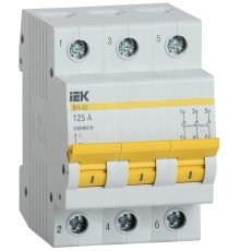 Выключатель нагрузки (мини-рубильник) ВН-32 3Р 125А IEK MNV10-3-125