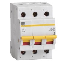 Выключатель нагрузки (мини-рубильник) Iek MNV10-3-020 ВН-32 3Р  20А ИЭК