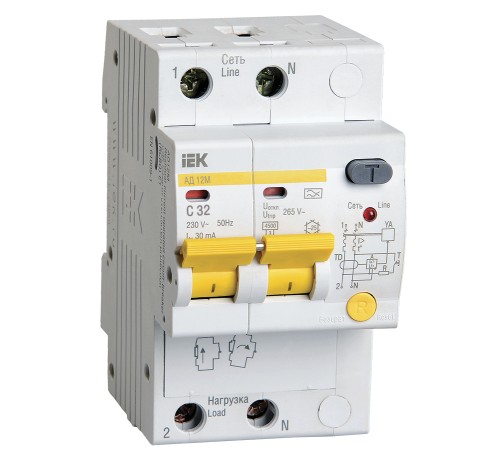 Iek MAD12-2-032-C-030 Диф.автомат АД12М 2Р С32 30мА ИЭК Iek MAD12-2-032-C-030 Диф.автомат АД12М 2Р С32 30мА ИЭК