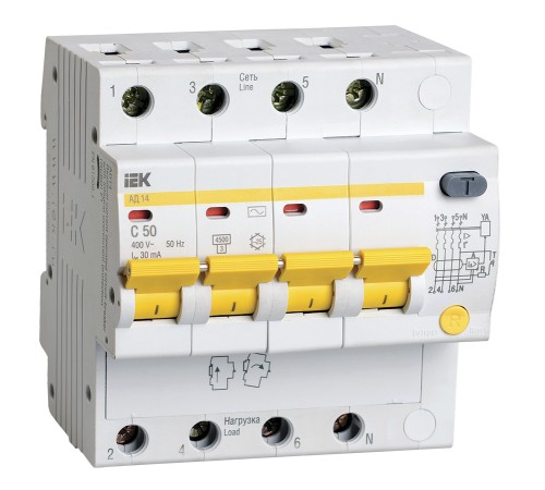 Iek MAD10-4-050-C-030 Диф.автомат АД14 4Р 50А 30мА ИЭК