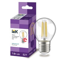 Iek LLF-G45-7-230-40-E27-CL Лампа LED G45 шар прозр. 7Вт 230В 4000К E27 серия 360°