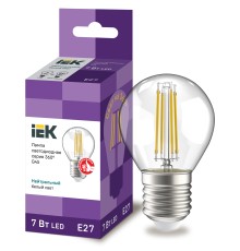 Iek LLF-G45-7-230-40-E27-CL Лампа LED G45 шар прозр. 7Вт 230В 4000К E27 серия 360°