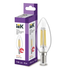 Iek LLF-C35-7-230-30-E14-CL Лампа LED C35 свеча прозр. 7Вт 230В 3000К E14 серия 360°