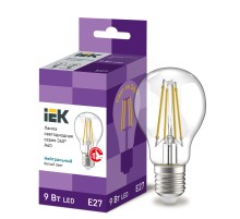 Iek LLF-A60-9-230-40-E27-CL Лампа LED A60 шар прозр. 9Вт 230В 4000К E27 серия 360°