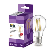 Iek LLF-A60-9-230-30-E27-CL Лампа LED A60 шар прозр. 9Вт 230В 3000К E27 серия 360°