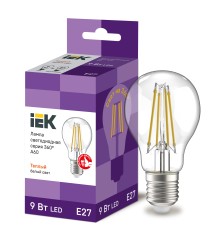 Iek LLF-A60-9-230-30-E27-CL Лампа LED A60 шар прозр. 9Вт 230В 3000К E27 серия 360°