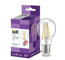 Iek LLF-A60-11-230-40-E27-CL Лампа LED A60 шар прозр. 11Вт 230В 4000К E27 серия 360°
