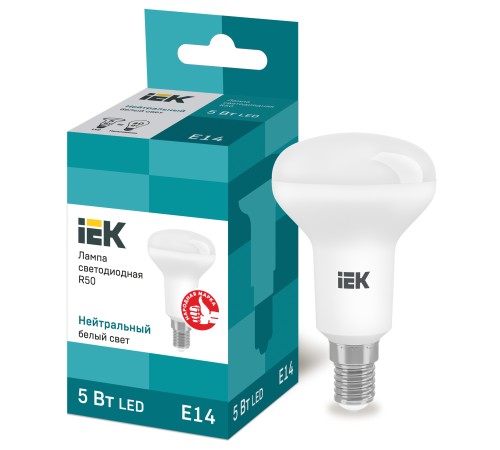 Iek LLE-R50-5-230-40-E14 Лампа светодиодная ECO R50 рефлектор 5Вт 230В 4000К E14 IEK Iek LLE-R50-5-230-40-E14 Лампа светодиодная ECO R50 рефлектор 5Вт 230В 4000К E14 IEK
