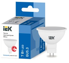 Iek LLE-MR16-7-230-65-GU5 Лампа светодиодная ECO MR16 софит 7Вт 230В 6500К GU5.3 IEK